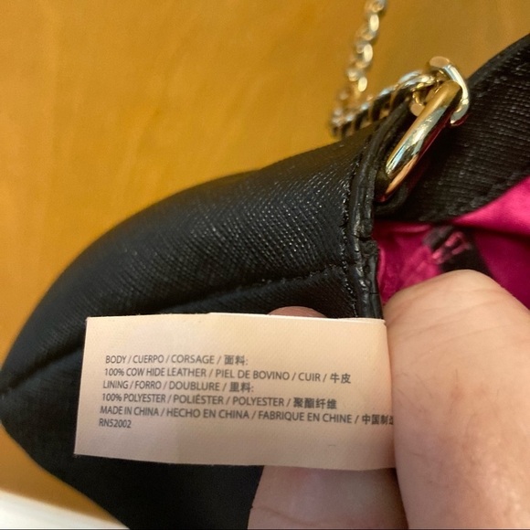 JUICY COUTURE Mini Crossbody Saffiano Textured Leather Part Chain Strap Bag - Picture 8 of 9